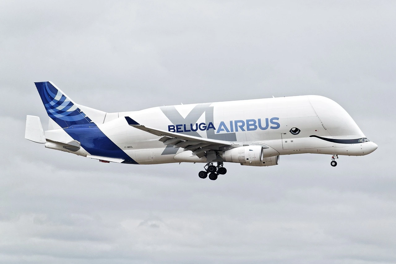avion airbus beluga en train de voler