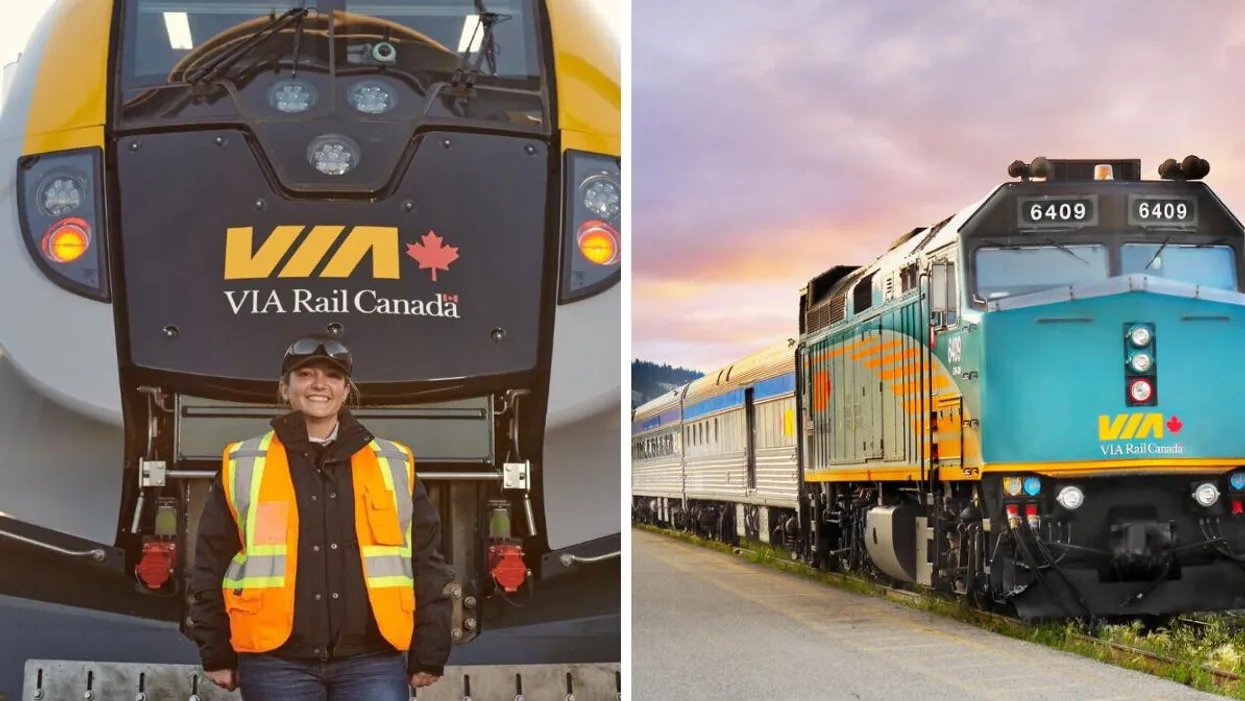 via rail trains with workers